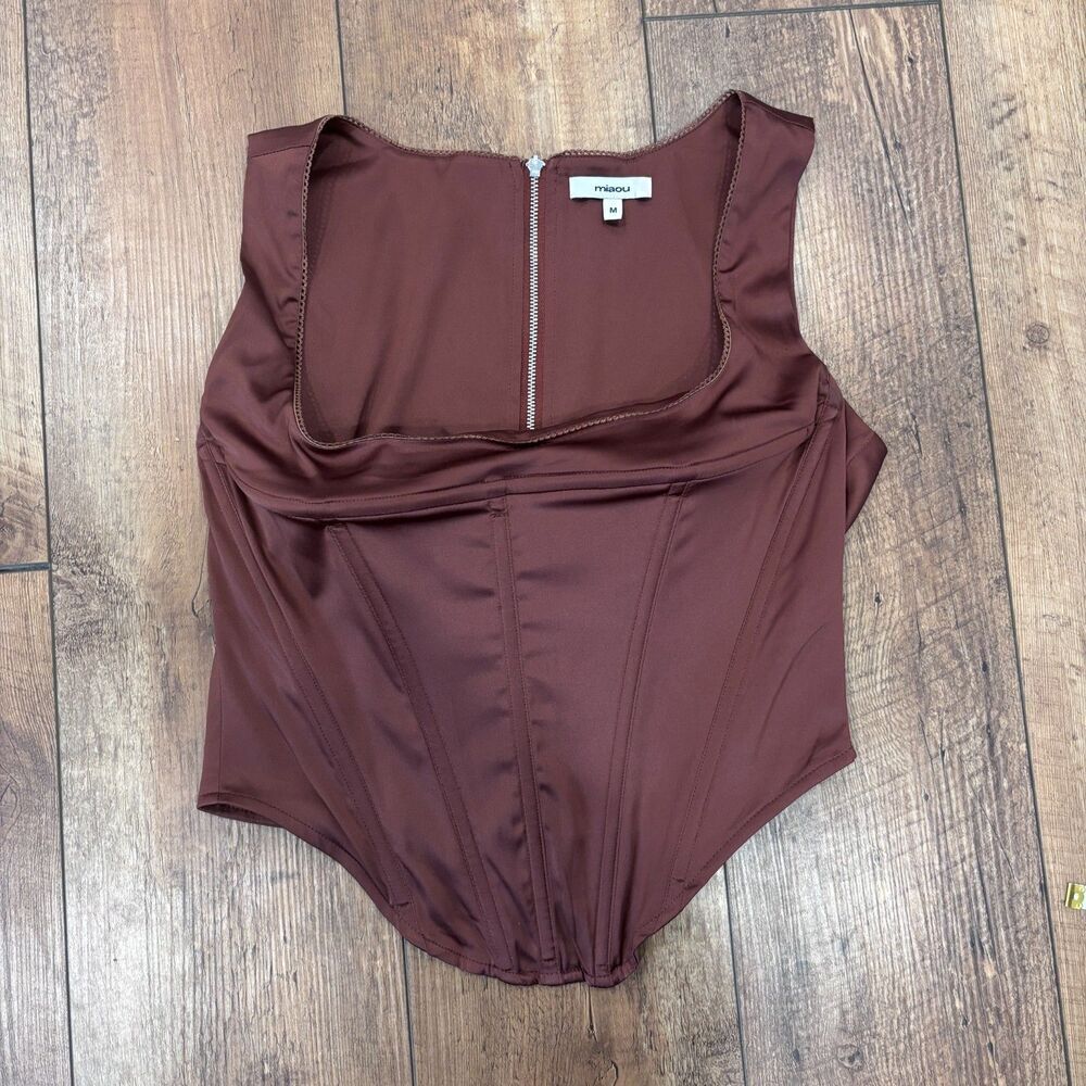 Revolve Miaou Campbell Corset In Brown Women's Medium Sexy Boned Square Neck — image 3 of 8